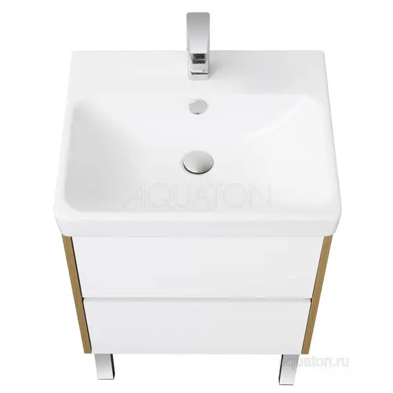 ТУМБА С РАКОВИНОЙ AQUATON СКАНДИ 70 БЕЛАЯ, ДУБ РУСТИКАЛЬНЫЙ
