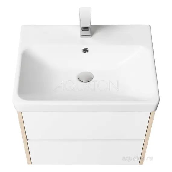 ТУМБА С РАКОВИНОЙ AQUATON СКАНДИ 70 БЕЛАЯ, ДУБ ВЕРОНА