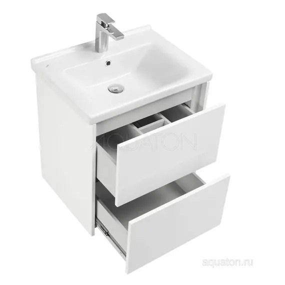 ТУМБА С РАКОВИНОЙ AQUATON СТОУН 60 БЕЛЫЙ