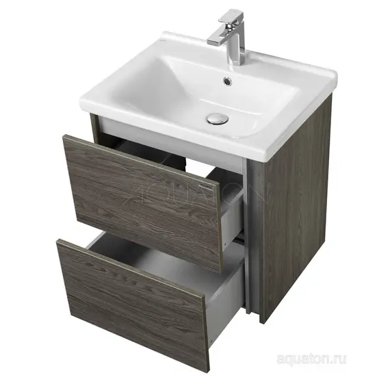 ТУМБА С РАКОВИНОЙ AQUATON СТОУН 60 ГРЕЦКИЙ ОРЕХ