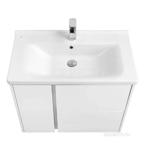 ТУМБА С РАКОВИНОЙ AQUATON СТОУН 80 БЕЛЫЙ