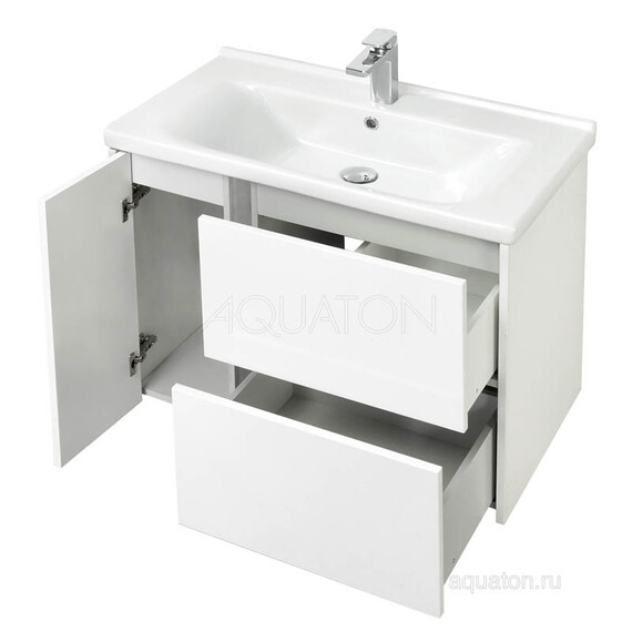 ТУМБА С РАКОВИНОЙ AQUATON СТОУН 80 БЕЛЫЙ