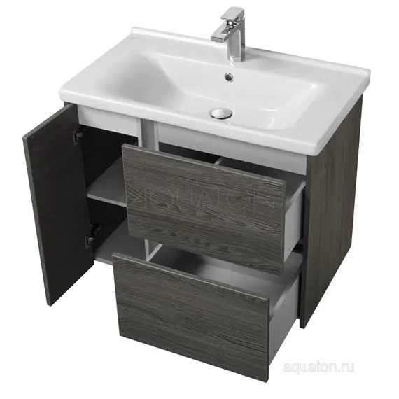 ТУМБА С РАКОВИНОЙ AQUATON СТОУН 80 ГРЕЦКИЙ ОРЕХ