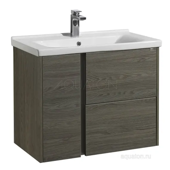 ТУМБА С РАКОВИНОЙ AQUATON СТОУН 80 ГРЕЦКИЙ ОРЕХ