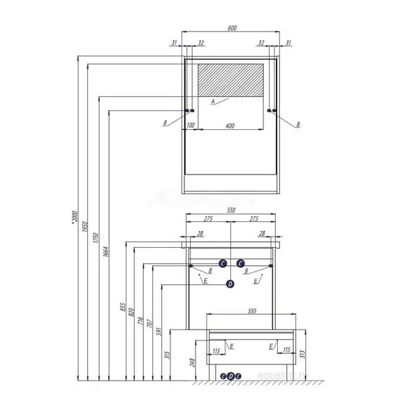 ЗЕРКАЛЬНЫЙ ШКАФ AQUATON КАПРИ 60 ТАКСОНИЯ ТЕМНАЯ