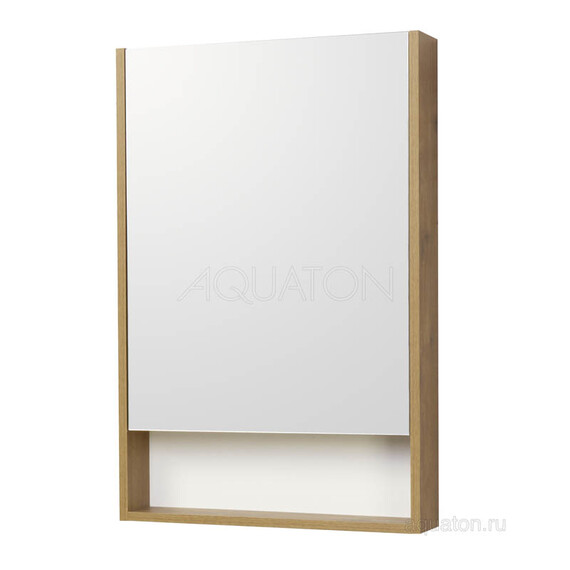 ЗЕРКАЛЬНЫЙ ШКАФ AQUATON СКАНДИ 55 БЕЛЫЙ, ДУБ РУСТИКАЛЬНЫЙ