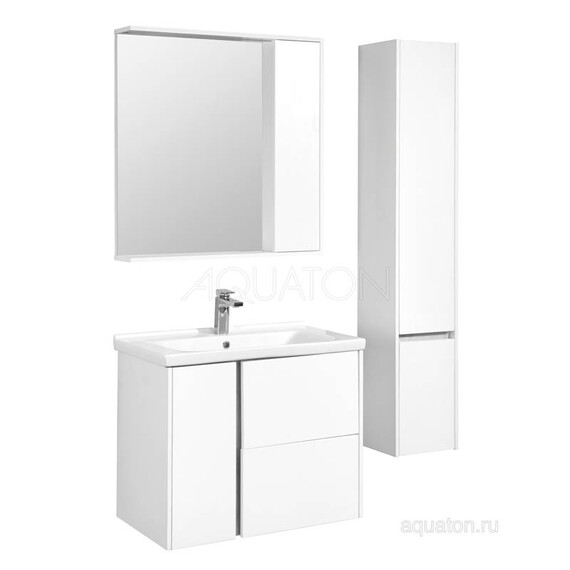 ЗЕРКАЛЬНЫЙ ШКАФ AQUATON СТОУН 80 БЕЛЫЙ