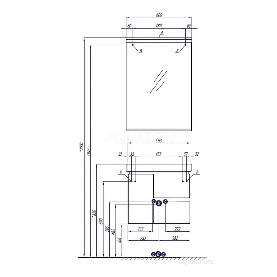 ЗЕРКАЛО AQUATON РЕНЕ 60