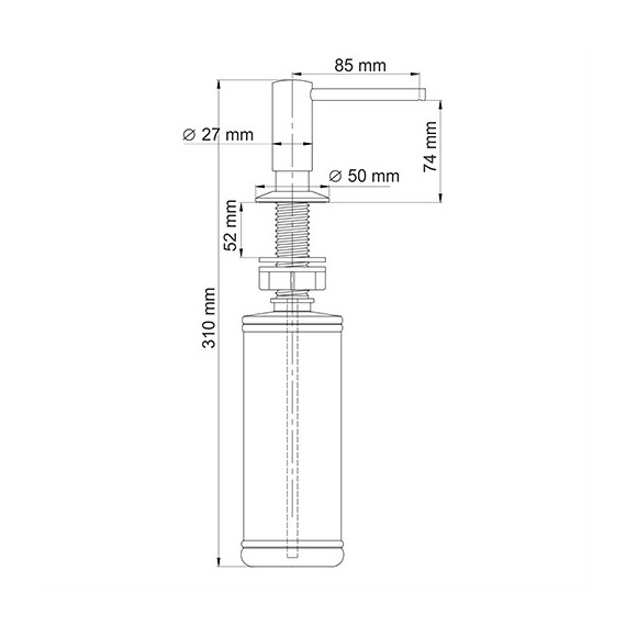 ВСТРАИВАЕМЫЙ ДОЗАТОР ДЛЯ МЫЛА WASSERKRAFT K-1299 ВСТРАИВАЕМЫЙ ДОЗАТОР ДЛЯ МЫЛА WASSERKRAFT K-1299