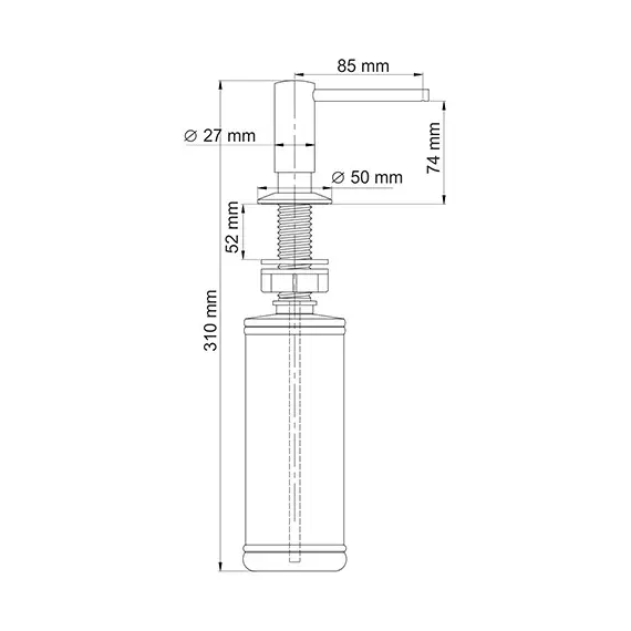 ВСТРАИВАЕМЫЙ ДОЗАТОР ДЛЯ МЫЛА WASSERKRAFT K-1699
