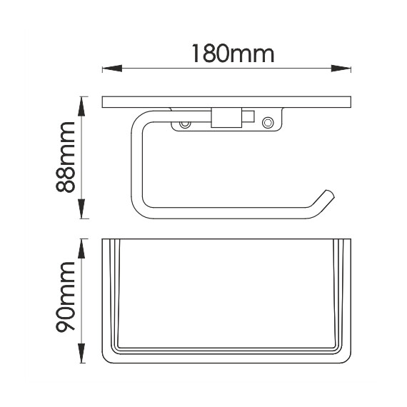 ДЕРЖАТЕЛЬ ТУАЛЕТНОЙ БУМАГИ С ПОЛОЧКОЙ ДЛЯ ТЕЛЕФОНА WASSERKRAFT K-1325