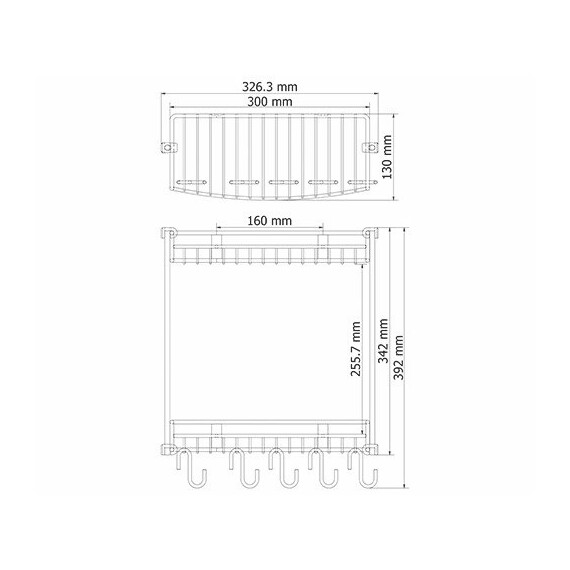 ПОЛКА МЕТАЛЛИЧЕСКАЯ ДВОЙНАЯ WASSERKRAFT K-1422 ПОЛКА МЕТАЛЛИЧЕСКАЯ ДВОЙНАЯ WASSERKRAFT K-1422