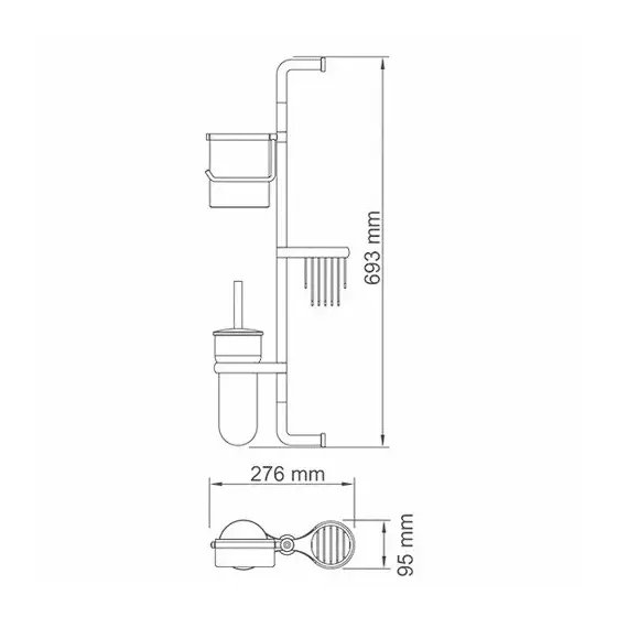 КОМБИНИРОВАННАЯ НАСТЕННАЯ СТОЙКА WASSERKRAFT K-1448