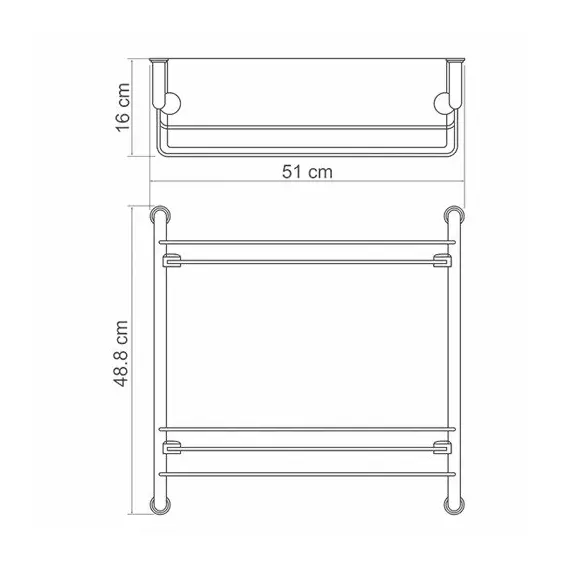 ПОЛКА СТЕКЛЯННАЯ ДВОЙНАЯ WASSERKRAFT K-2022