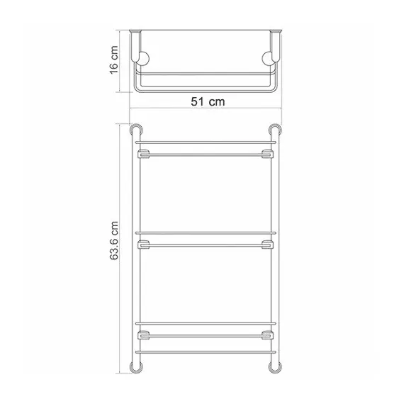 ПОЛКА СТЕКЛЯННАЯ ТРОЙНАЯ WASSERKRAFT K-2033