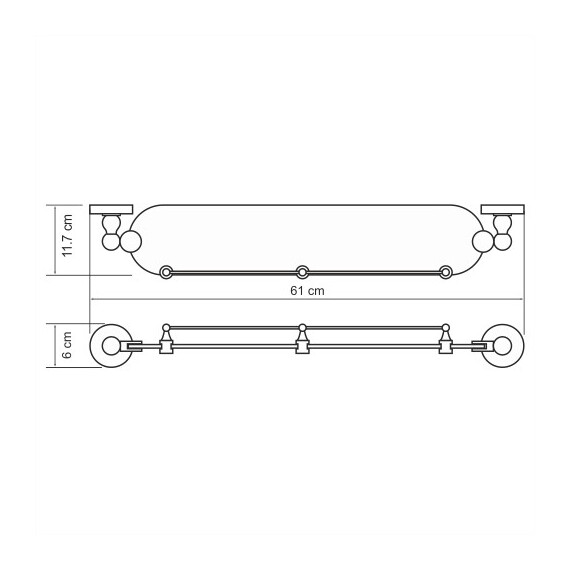 ПОЛКА СТЕКЛЯННАЯ С БОРТИКОМ WASSERKRAFT DIEMEL K-2244