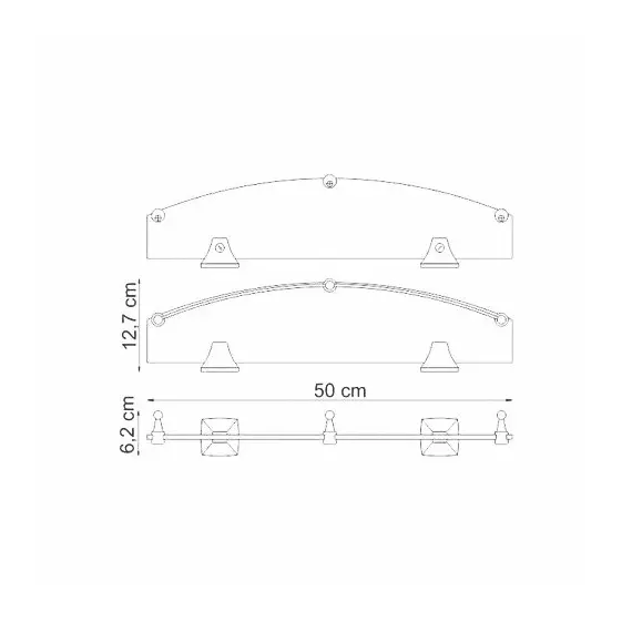 ПОЛКА СТЕКЛЯННАЯ С БОРТИКОМ WASSERKRAFT WERN K-2544