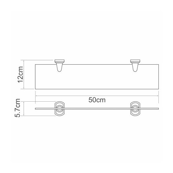 ПОЛКА СТЕКЛЯННАЯ WASSERKRAFT ODER K-3024