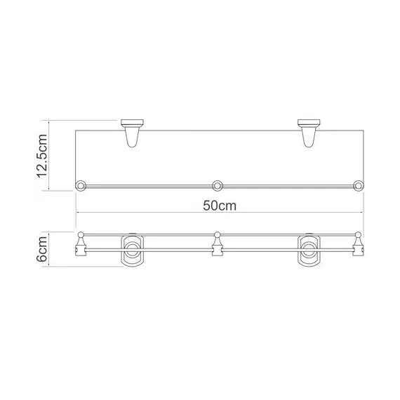 ПОЛКА СТЕКЛЯННАЯ С БОРТИКОМ WASSERKRAFT ODER K-3044