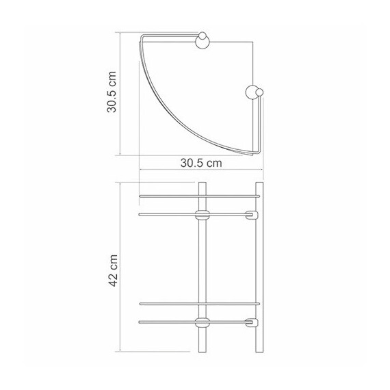 ПОЛКА СТЕКЛЯННАЯ ДВОЙНАЯ WASSERKRAFT K-3122