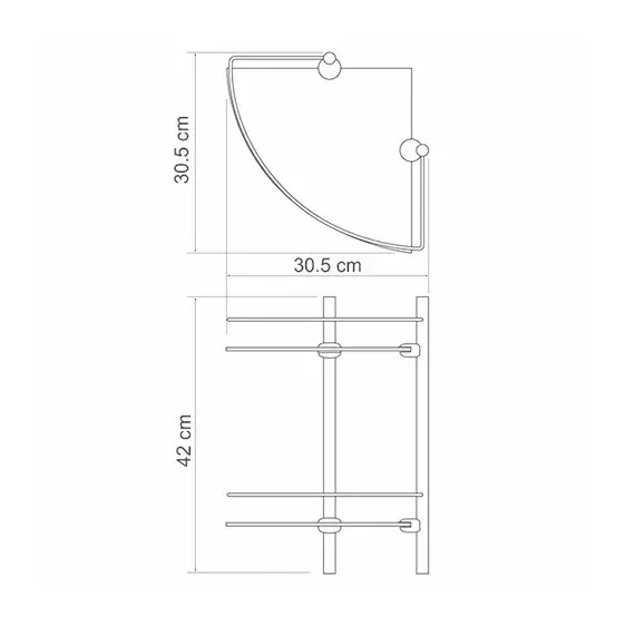 ПОЛКА СТЕКЛЯННАЯ ДВОЙНАЯ WASSERKRAFT K-3122