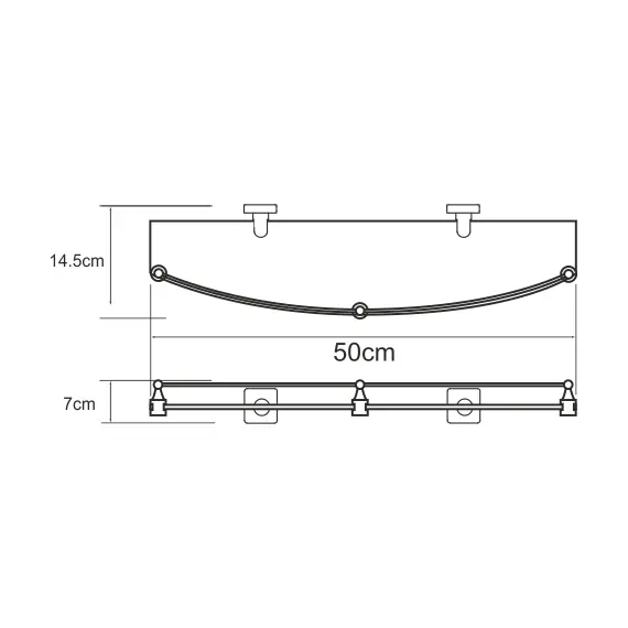 ПОЛКА СТЕКЛЯННАЯ С БОРТИКОМ WASSERKRAFT DILL K-3944
