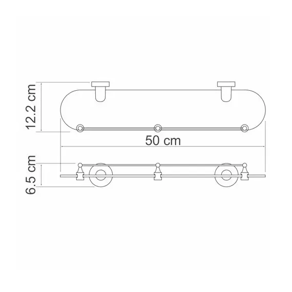 ПОЛКА СТЕКЛЯННАЯ С БОРТИКОМ WASSERKRAFT ISEN K-4044