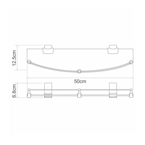 ПОЛКА СТЕКЛЯННАЯ С БОРТИКОМ WASSERKRAFT LEINE K-5044WHITE