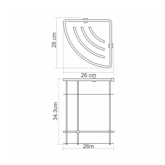 ПОЛКА МЕТАЛЛИЧЕСКАЯ ДВОЙНАЯ WASSERKRAFT K-522