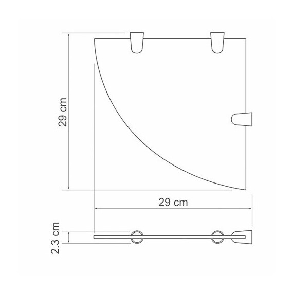 ПОЛКА СТЕКЛЯННАЯ УГЛОВАЯ WASSERKRAFT K-533