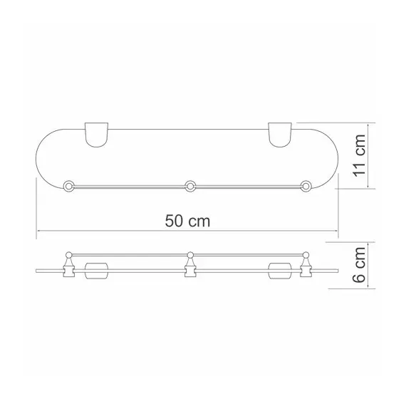 ПОЛКА СТЕКЛЯННАЯ С БОРТИКОМ WASSERKRAFT BERKEL K-6844