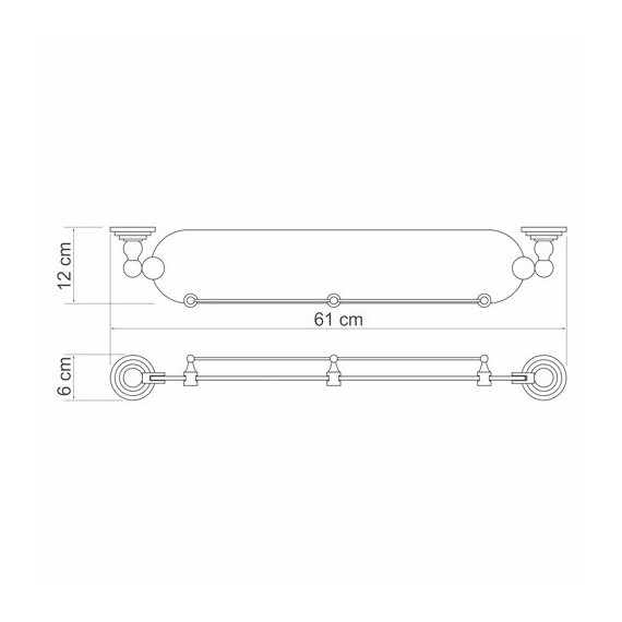 ПОЛКА СТЕКЛЯННАЯ С БОРТИКОМ WASSERKRAFT AMMER K-7044 ПОЛКА СТЕКЛЯННАЯ С БОРТИКОМ WASSERKRAFT AMMER K-7044