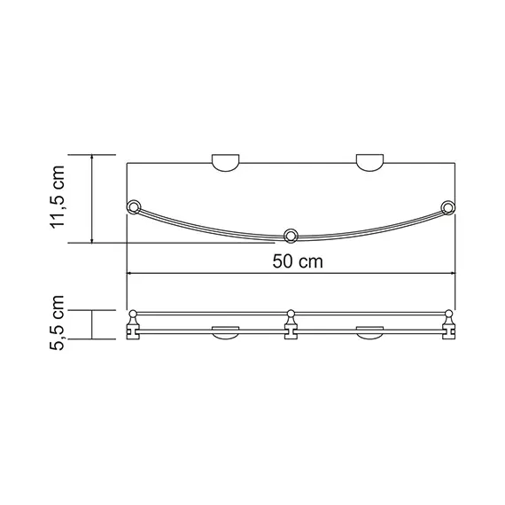 ПОЛКА СТЕКЛЯННАЯ С БОРТИКОМ WASSERKRAFT KAMMEL K-8344