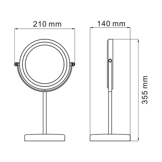 ЗЕРКАЛО ДВУХСТОРОННЕЕ, СТАНДАРТНОЕ И С 3-Х КРАТНЫМ УВЕЛИЧЕНИЕМ WASSERKRAFT K-1003
