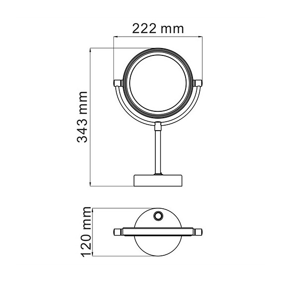 ЗЕРКАЛО С LED-ПОДСВЕТКОЙ ДВУХСТОРОННЕЕ, СТАНДАРТНОЕ И С 3-Х КРАТНЫМ УВЕЛИЧЕНИЕМ WASSERKRAFT K-1005