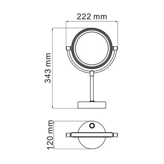 ЗЕРКАЛО С LED-ПОДСВЕТКОЙ ДВУХСТОРОННЕЕ, СТАНДАРТНОЕ И С 3-Х КРАТНЫМ УВЕЛИЧЕНИЕМ WASSERKRAFT K-1005