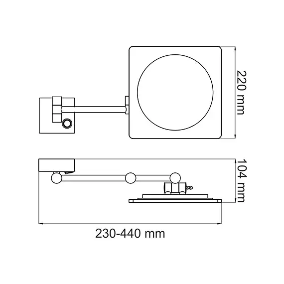 ЗЕРКАЛО С LED-ПОДСВЕТКОЙ, 3-Х КРАТНЫМ УВЕЛИЧЕНИЕМ WASSERKRAFT K-1008