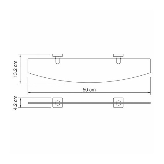 ПОЛКА СТЕКЛЯННАЯ WASSERKRAFT LIPPE K-6524