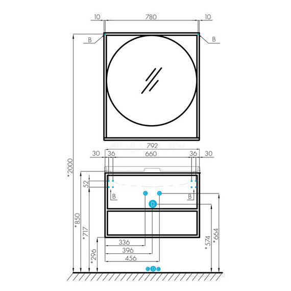 ТУМБА С РАКОВИНОЙ ИЗ ЛИТЬЕВОГО МРАМОРА AQUATON ЛОФТ ФАБРИК 80 ДУБ ЭНДГРЕЙН