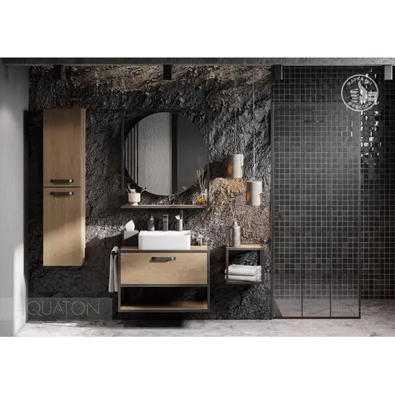 ТУМБА СО СТОЛЕШНИЦЕЙ И НАКЛАДНОЙ РАКОВИНОЙ AQUATON ЛОФТ ФАБРИК 80 ДУБ КАНТРИ