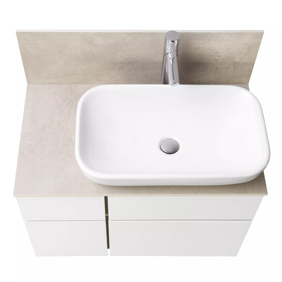 ТУМБА AQUATON МИШЕЛЬ 80  ДУБ ЭНДГРЕЙН, БЕЛЫЙ С РАКОВИНОЙ INFINITI И СТОЛЕШНИЦЕЙ ИЗ КЕРАМОГРАНИТА