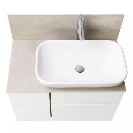 ТУМБА AQUATON МИШЕЛЬ 80  ДУБ ЭНДГРЕЙН, БЕЛЫЙ С РАКОВИНОЙ INFINITI И СТОЛЕШНИЦЕЙ ИЗ КЕРАМОГРАНИТА