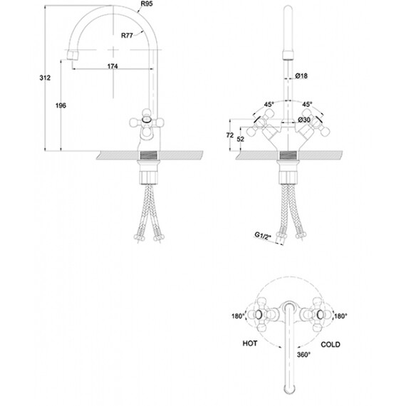 СМЕСИТЕЛЬ ДЛЯ КУХНИ KAISER СARLSON 11043