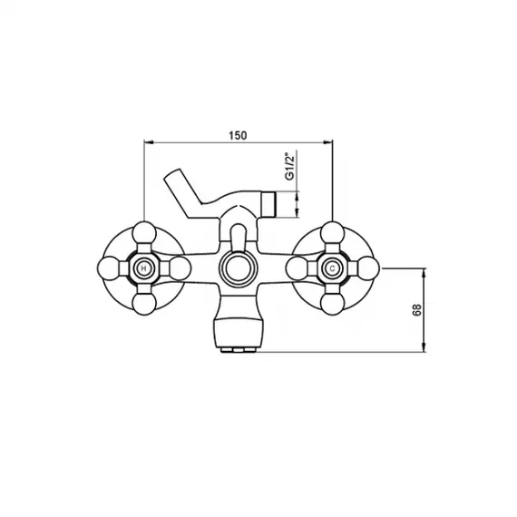 СМЕСИТЕЛЬ ДЛЯ ВАННЫ С ДУШЕМ KAISER CARLSON 11044