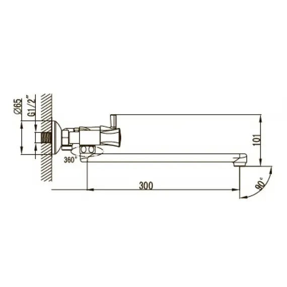 СМЕСИТЕЛЬ ДЛЯ ВАННЫ С ДУШЕМ KAISER TOPAZ 17255