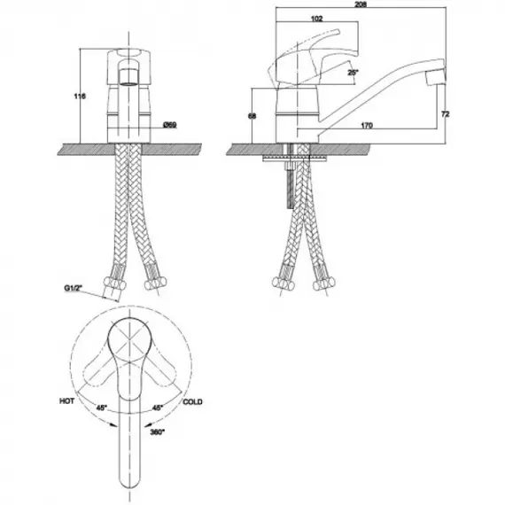 СМЕСИТЕЛЬ ДЛЯ КУХНИ KAISER LEON 19310