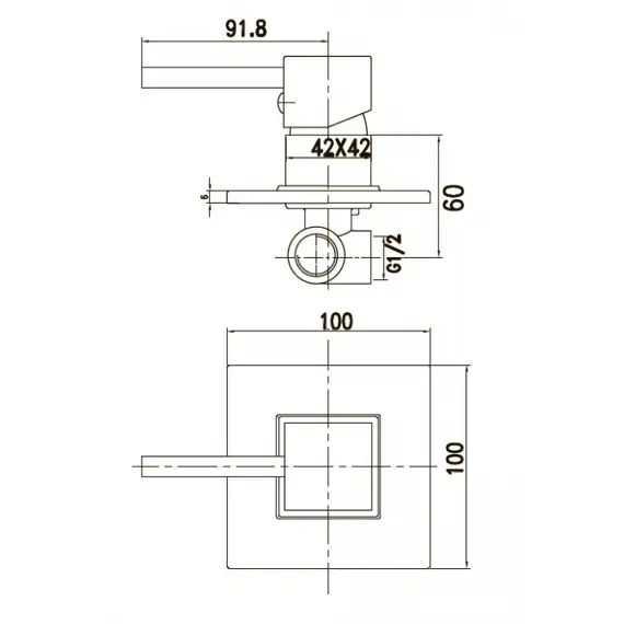 ВСТРАИВАЕМЫЙ СМЕСИТЕЛЬ KAISER QUADRIS 25017