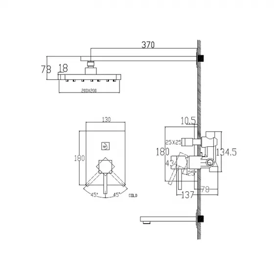 ДУШЕВАЯ СИСТЕМА KAISER QUADRIS 25270