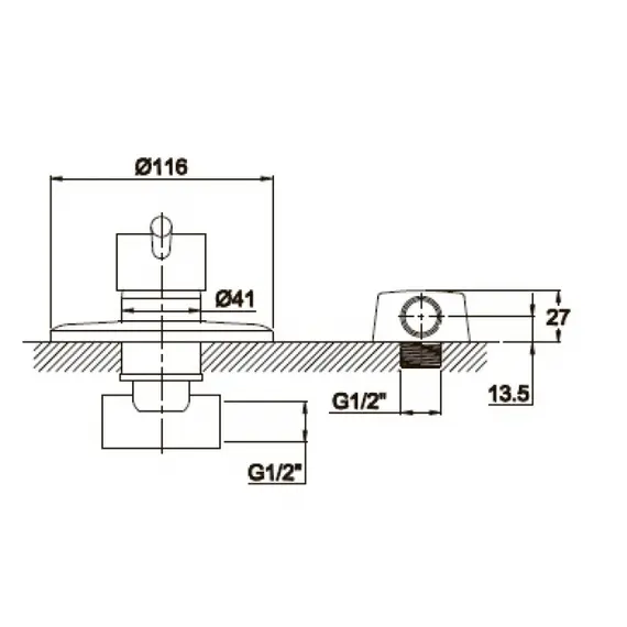 ВСТРАИВАЕМЫЙ СМЕСИТЕЛЬ KAISER MERKUR 26017