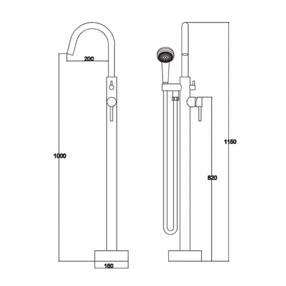 СМЕСИТЕЛЬ ДЛЯ ВАННЫ С ДУШЕМ KAISER MERKUR 26182
